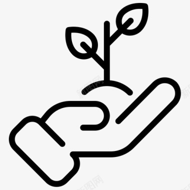 植物景色芽苗菜农业手图标