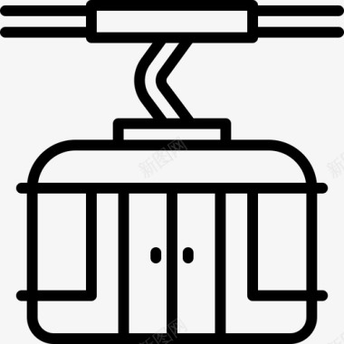 矢量缆车缆车冬季线路图标