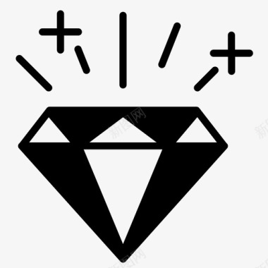泼墨风格钻石辉煌宝石图标