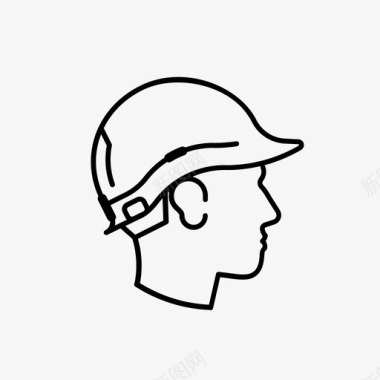 头盔头盔建筑工人个人防护用品图标
