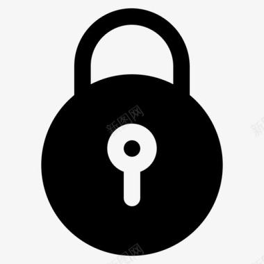 公共标识安全挂锁锁定安全图标