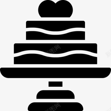 设计甜蜜婚礼蛋糕甜点浪漫图标