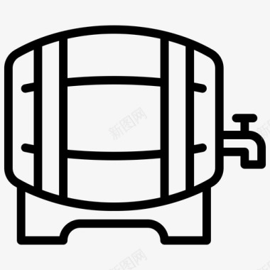 木桶啤酒桶木桶啤酒节图标