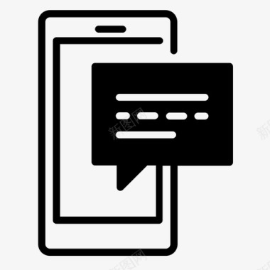 泼墨风格智能手机通讯对话图标