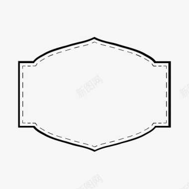 复古边框方形边框包框架图标