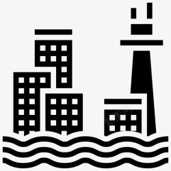 海岸线平面海平面上升海岸线洪水高清图片