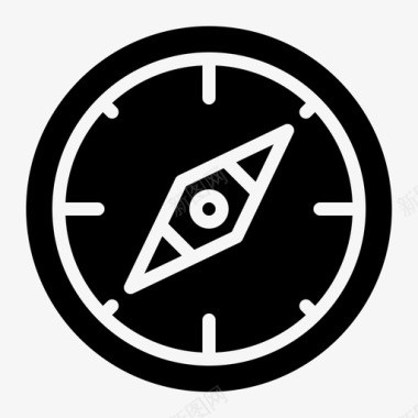 矢量冬季旅游素材指南针方向gps图标