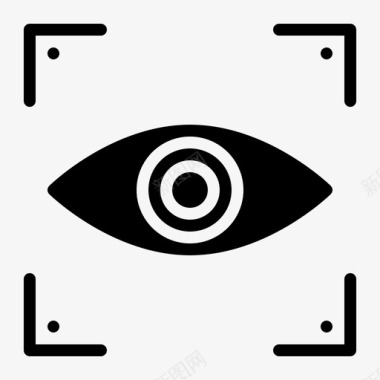 眼睛标志眼睛扫描仪识别视网膜图标