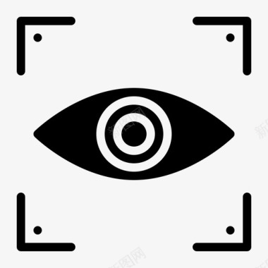 公共标识安全眼睛扫描仪识别视网膜图标