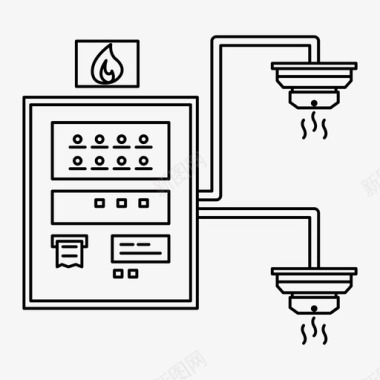 安全消防报警器火警面板控制面板火警图标