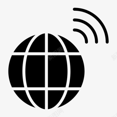 连接互联网网络连接全球网互联网数据图标