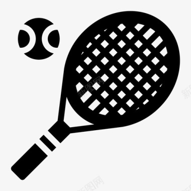 闪电符号网球球球拍图标