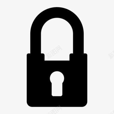 公共标识安全锁挂锁保护图标