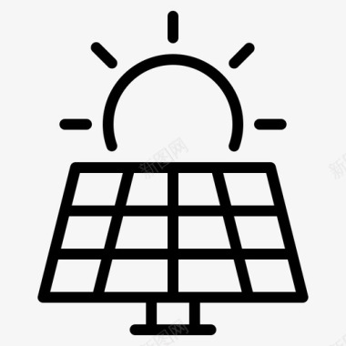 太阳能太阳能电池板生态能源图标