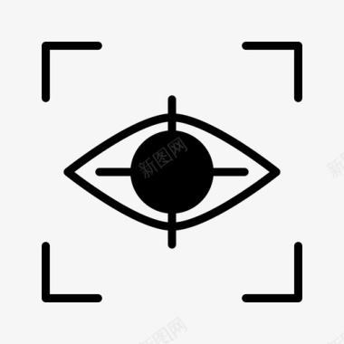 眼睛标志视网膜扫描眼睛扫描密码图标