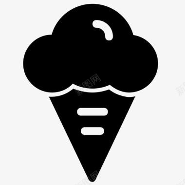 冰淇淋矢量图冰淇淋筒食品冰淇淋图标