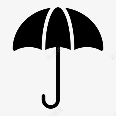 雨伞雨天气雕文图标