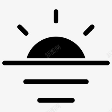 日落夏天夏天的线图标