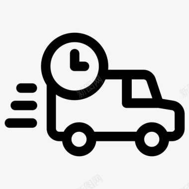 公共交通标识送货送货车运输图标