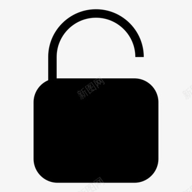 公共标识安全挂锁钥匙保护开放挂锁图标