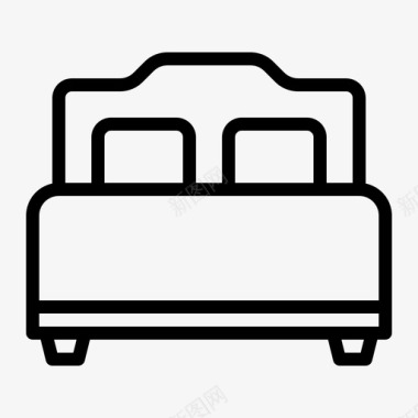家具和家居床卧室酒店图标