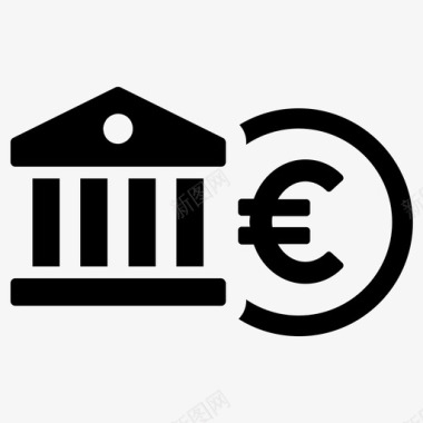 公共交通标识银行银行大楼欧洲银行图标