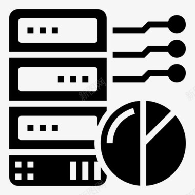 大型手电筒数据中心数据库集线器图标