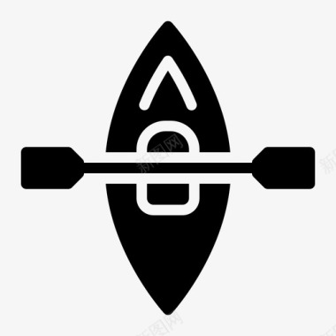 运动符号皮划艇船独木舟图标
