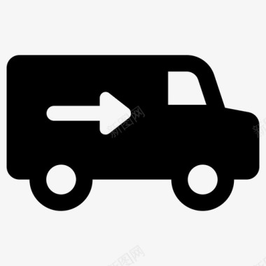 送货卡车航运电子商务网上购物图标