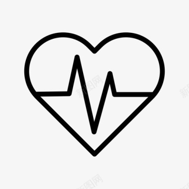 心跳线图心脏心电图心血管图标