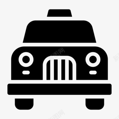 心形符号出租车汽车服务图标