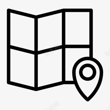 矢量冬季旅游素材地图位置导航图标