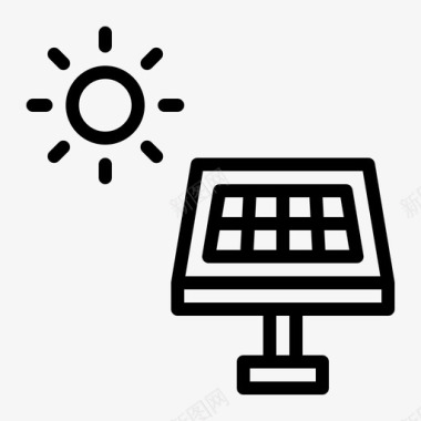 太阳能太阳能电池板能源可再生能源图标