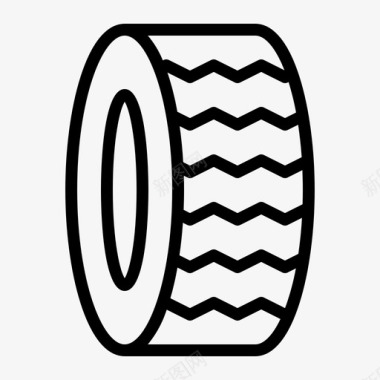 汽车轮廓轮胎汽车零件图标