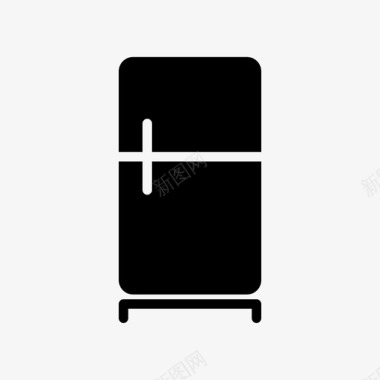 冰箱冰箱冰柜冰箱轮廓和雕文图标