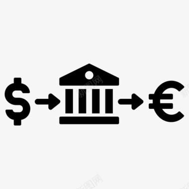 行业标志银行业务转换货币图标