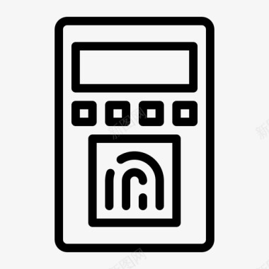 公共标识安全指纹扫描仪访问安全图标