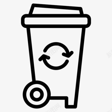绿色PNG垃圾桶垃圾箱垃圾图标