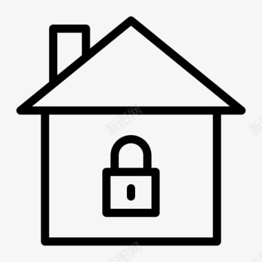 家庭的图标家庭安全房子锁图标
