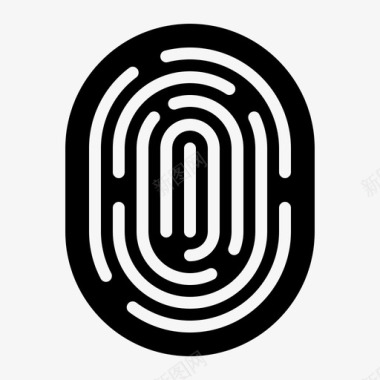 公共标识安全指纹生物特征身份图标