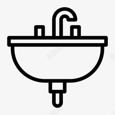 家具和家居洗脸盆浴室水槽图标