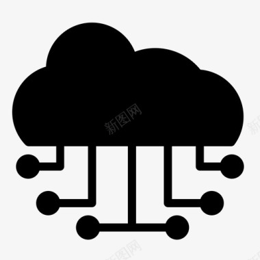 公共标识安全互联网云连接图标