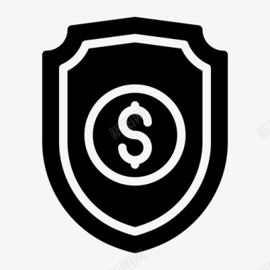 公共标识安全保护货币安全图标