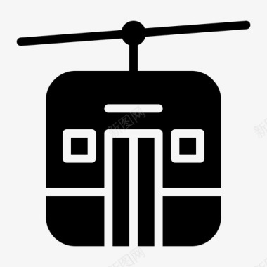 心形符号缆车交通工具旅游符号图标
