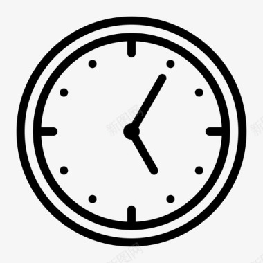 线性装饰时钟时间家具和家居装饰概述图标