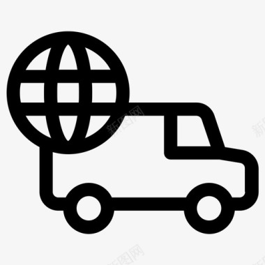公共交通标识物流全球运输图标