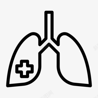 结构概述肺病健康疾病图标