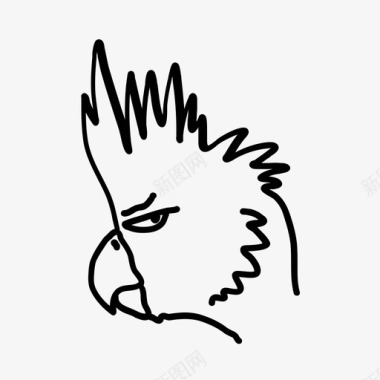 性格愤怒的硫凤头鹦鹉鸟鸟嘴图标