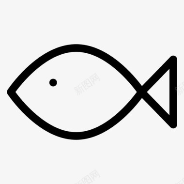 圆形状鱼动物食物图标