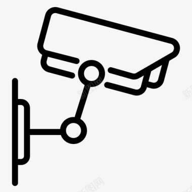 公共标识安全闭路电视摄像头安全图标